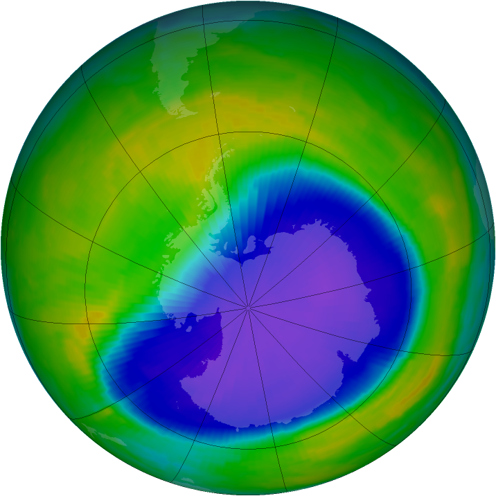 Antarctic ozone map for 23 October 1997